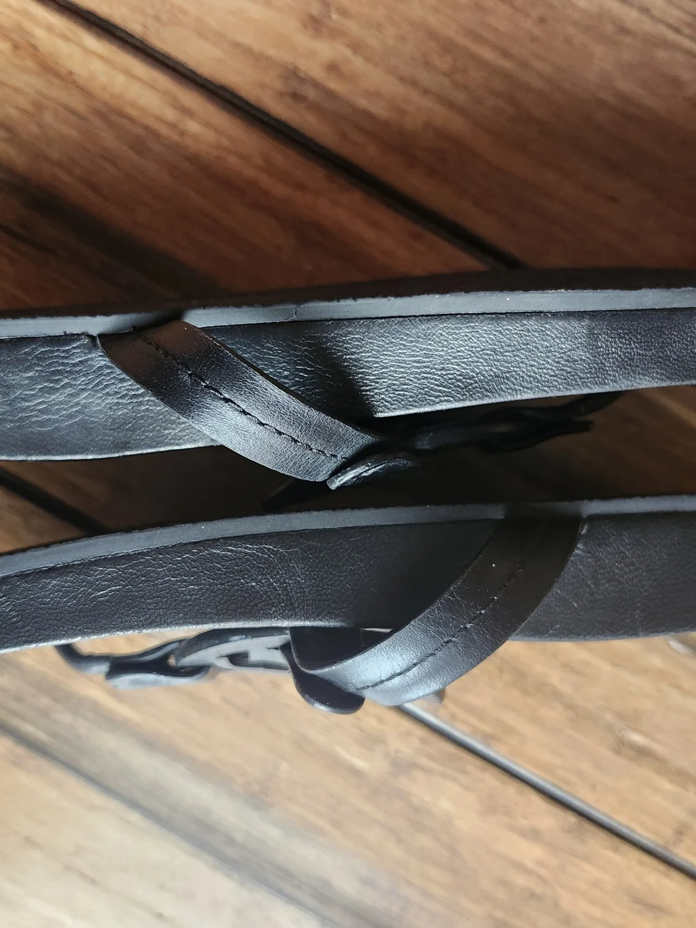 Tory Burch Black Leather Logo Thong Sandals